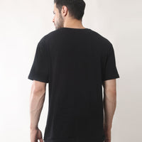 Solid Black Regular Fit T-shirt