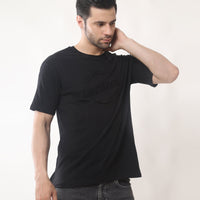 Solid Black Regular Fit T-shirt